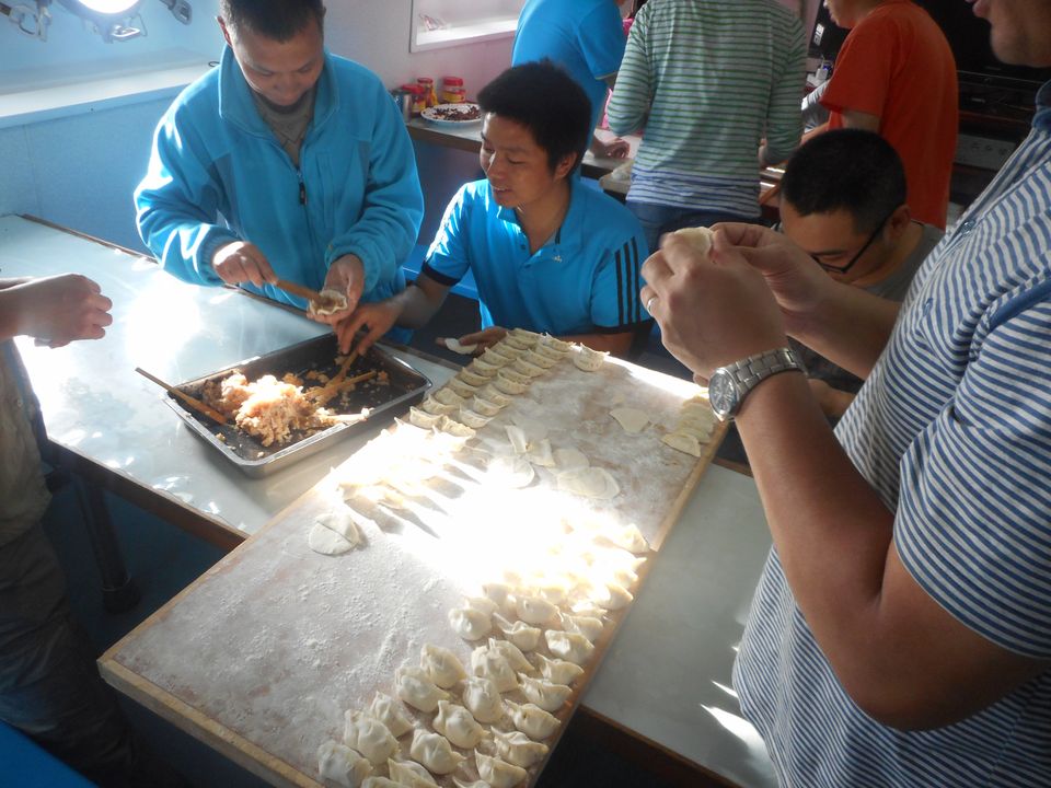 Making Chinese dumplings